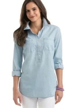 Vineyard Vines Chambray Popover Shirt
